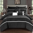 thumbnail image 1 of Chic Home Wanda 10-Piece Ruffled Comforter Set, Queen, Black, 1 of 2