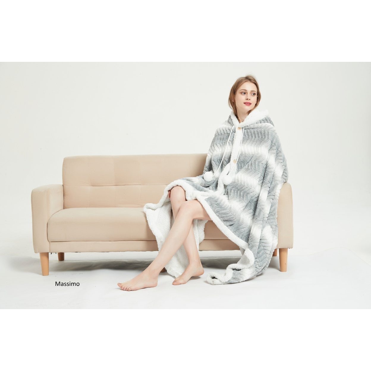 Chic Home Women's SherpaLined Animal Print Hooded Robe, Multiple