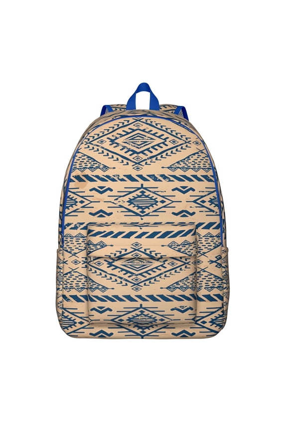 Chic Lady Bohemian Print Backpack: Sturdy and Comfortable with Front Pocket, Great for Daily Use, School, Work, Vacation; a Delightful Bohemian Gift for Any Bohemian Enthusiast.