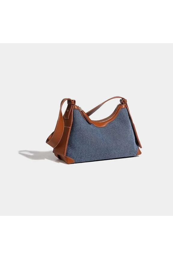 Chic Large Volume Denim Crossbody Bag - Sleek Pillow Design for Everyday Use