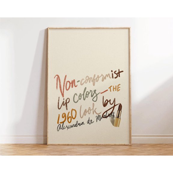 Chic Lipstick Beauty Wall Art Print, Unframed Paper Poster 8x10in