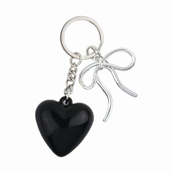 Chic Love Bowknot Keychain Portable Resin Key Accessory Bag Pendant Versatile Charm Keyring for Bags and Purses