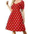 thumbnail image 1 of Chic Medium White and Red Polka Dots Sleeveless Dress luxury woman party dress, 1 of 6