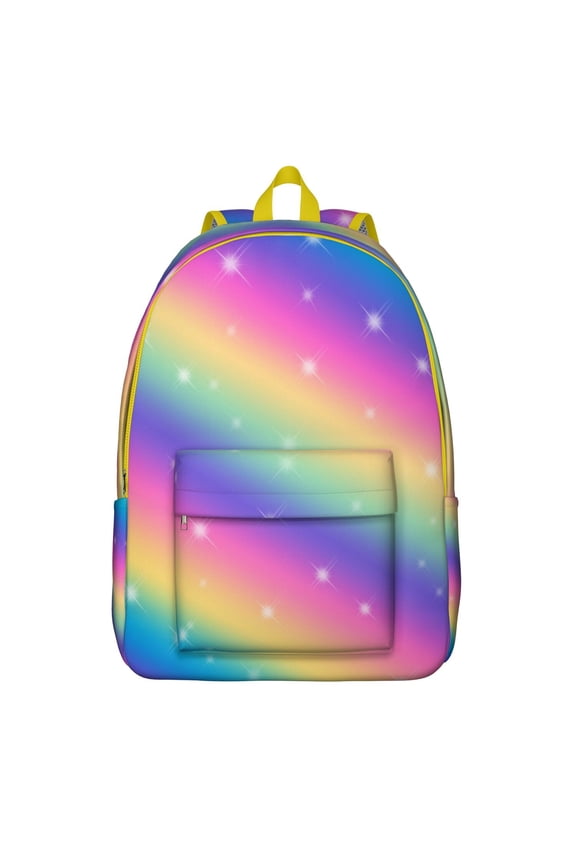 Chic Modern Abstract Pattern Backpack, Stylish Artistic School Bag with Colorful Pop Art, Graffiti Vibes, and Rainbow Gradient Touches