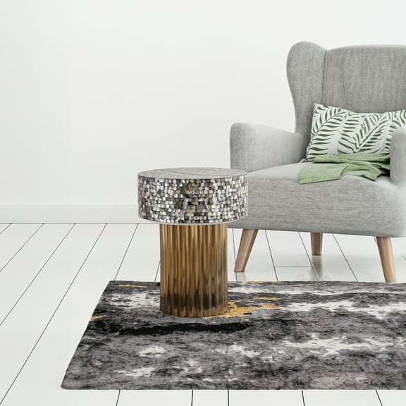Chic Modern End Table Featuring Mother Of Pearl And Ultra Strong Steel Contemporary Table: Blending Elegance With Stainless