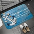 thumbnail image 1 of Chic Nautical Anchor Boat Navy Blue Stripes Doormat Bathroom AntiSlip Floor Mat Long Corridor Carpet Custom Rug For Kitchen Bath, 1 of 5