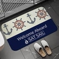 thumbnail image 1 of Chic Nautical Anchor Boat Navy Blue Stripes Doormat Bathroom AntiSlip Floor Mat Long Corridor Carpet Rug For Kitchen Bath, 1 of 6