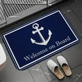 thumbnail image 1 of Chic Nautical Anchor Boat Navy Blue Stripes Doormat Bathroom AntiSlip Floor Mat Long Corridor Carpet Rug For Kitchen Bath, 1 of 6