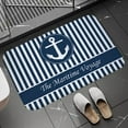 thumbnail image 1 of Chic Nautical Anchor Boat Navy Blue Stripes Doormat Bathroom AntiSlip Floor Mat Long Corridor Carpet Rug For Kitchen Bath, 1 of 6