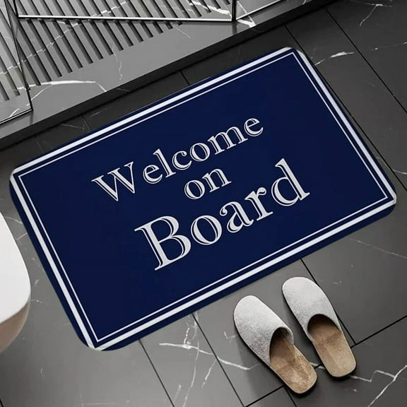 Chic Nautical Anchor Boat Navy Blue Stripes Doormat Bathroom AntiSlip Floor Mat Long Corridor Carpet Rug For Kitchen Bath