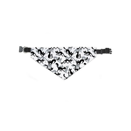 Chic Noir Cat Drawing Pattern Bandana -Image by Shutterstock, Large
