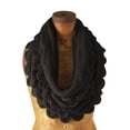 thumbnail image 1 of Chic Oversized Ruffle Knitted Infinity Scarf (Black), 1 of 2