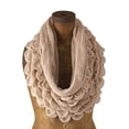 thumbnail image 1 of Chic Oversized Ruffle Knitted Infinity Scarf (Oatmeal Cream), 1 of 2