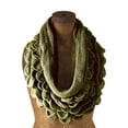 thumbnail image 1 of Chic Oversized Ruffle Knitted Infinity Scarf - (Olive Green), 1 of 2