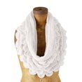 thumbnail image 1 of Chic Oversized Ruffle Knitted Infinity Scarf (White), 1 of 2