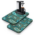 thumbnail image 1 of Chic Paisley Coffee Station Mat 2-Pack - Absorbent Non-Slip Bar Mat, Retro Floral Design for Coffee Enthusiasts, 1 of 3