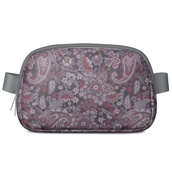Chic Paisley Fanny Pack - Decorative Retro Print Adjustable Waist Bag for Students & Travelers
