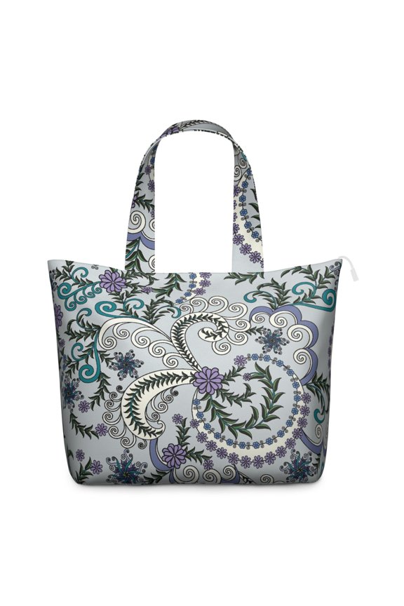 Chic Paisley Pattern Duffel Boho Vintage Weekender Bag with Artistic Floral Pattern, Ethnic Mala Inspired Design