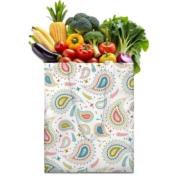 Chic Paisley Pattern Reusable Fabric Tote Bag - Spacious Durable Shopping Bag