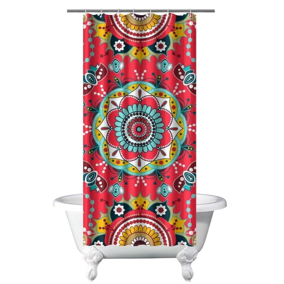 Chic Paisley Pattern Shower Curtain Vintage Bohemian Floral Design Waterproof 36x72 inches