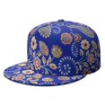 thumbnail image 1 of Chic Paisley Pattern Snapback Hat, Adjustable Flat Bill Cap, Elegant Floral Design, Breathable Flat Brim Back, 1 of 4