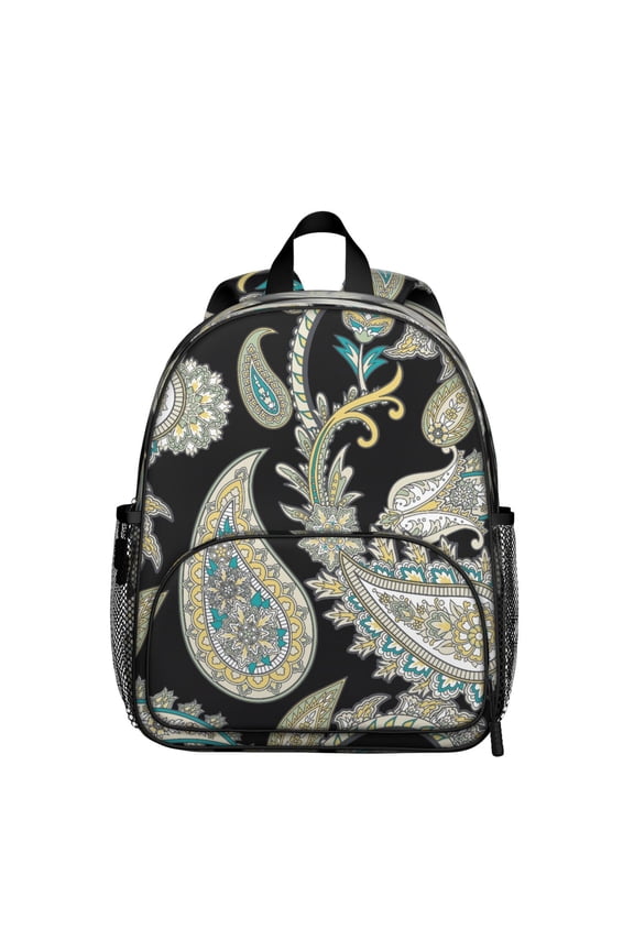 Chic Paisley Pattern Students Backpack - Elegant Classic Boho Vintage Retro Ethnic Floral Mandala Design, Comfortable Dual Shoulder Support Lightweight Backpack