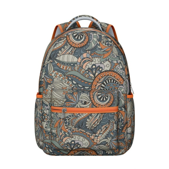 Chic Paisley Pattern Waterproof Backpack - Ergonomic Support for Students