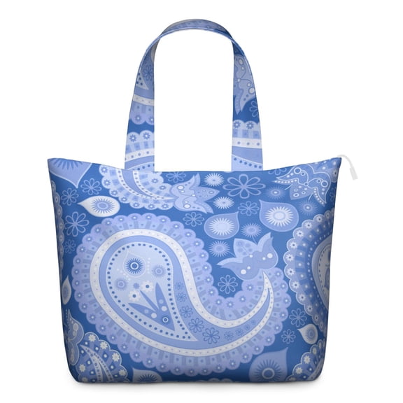 Chic Paisley Pattern Weekender Vintage Boho Travel Duffel with Artistic Floral Pattern, Ethnic Mala Inspired Design