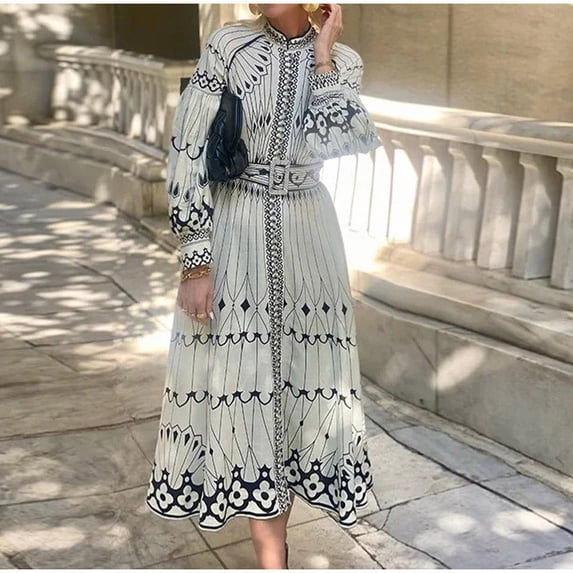 Chic Patterned Maxi Dress