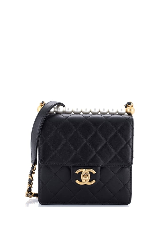 Chic Pearls Flap Bag Quilted Goatskin Mini By Rebag