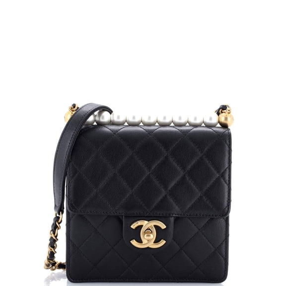 Chic Pearls Flap Bag Quilted Goatskin Mini By Rebag
