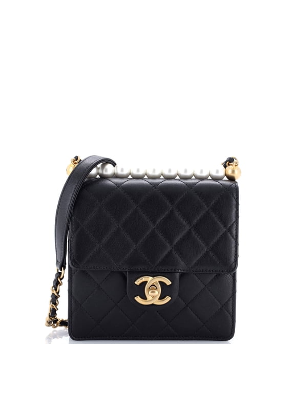 Chic Pearls Flap Bag Quilted Goatskin Mini By Rebag