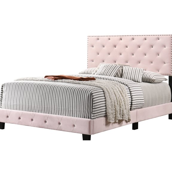Chic Pink Bed | Creates Cozy Ambiance, Easy Assembly