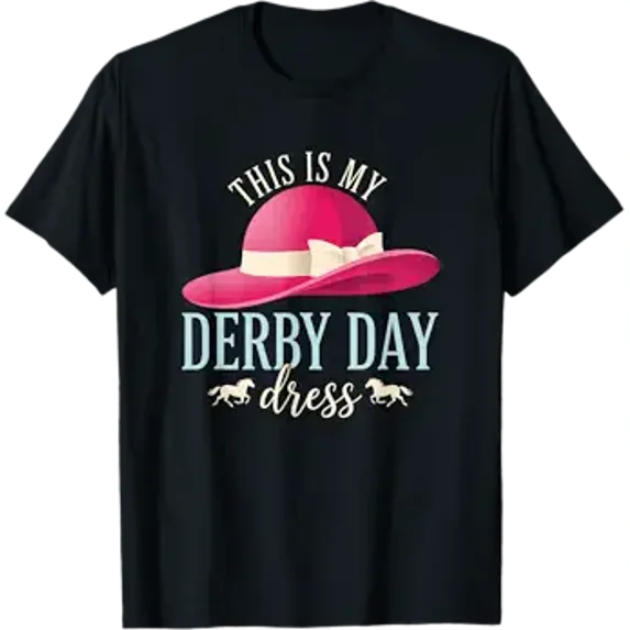 Chic Pink Derby Hat Graphic Comfort Colors T-Shirt for Stylish Race Day ...