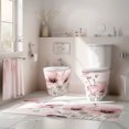 Chic Pink Floral Bathroom Set Flower Pattern Shower Curtain Pastel