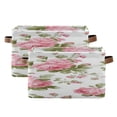 thumbnail image 1 of Chic Pink Roses Square Storage Bins with Handles Collapsible Containing Box 2 Packs, 1 of 9