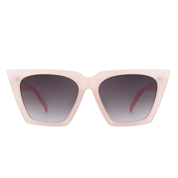 Chic Pink & White Square Sunglasses - Gradient Pink Lens UV Protection Fashion Summer Eyewear