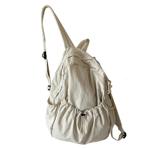 Chic Pleated School Bag Backpack for Ladies Aesthetic Rucksack for School and Travel Large Storage Casual Daypack