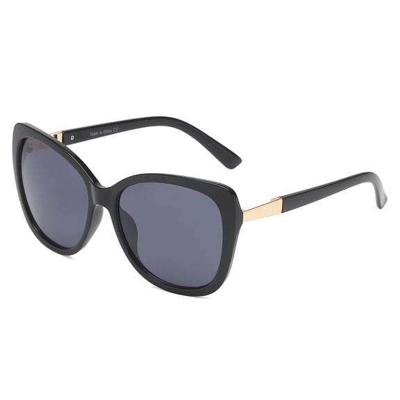 Chic Polarized Unisex Sunglasses | Classic Black Round Frame with Dark Lenses | Ideal for Casual & Vacation Style - S2113-C2
