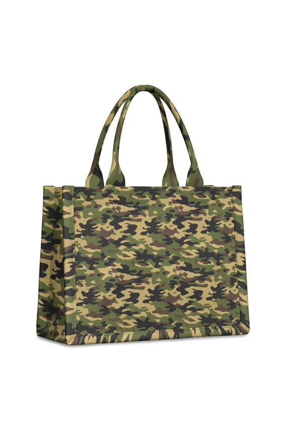 Chic Polyester Handbag with Large Capacity and Three Interior Pockets, Camouflage Prints