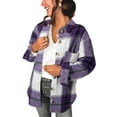 thumbnail image 1 of Chic Purple Plaid Long Sleeve Jacket for Women – Color Block Buttoned Design for Autumn Outings [ZhiHiMeRi] | M, 1 of 11