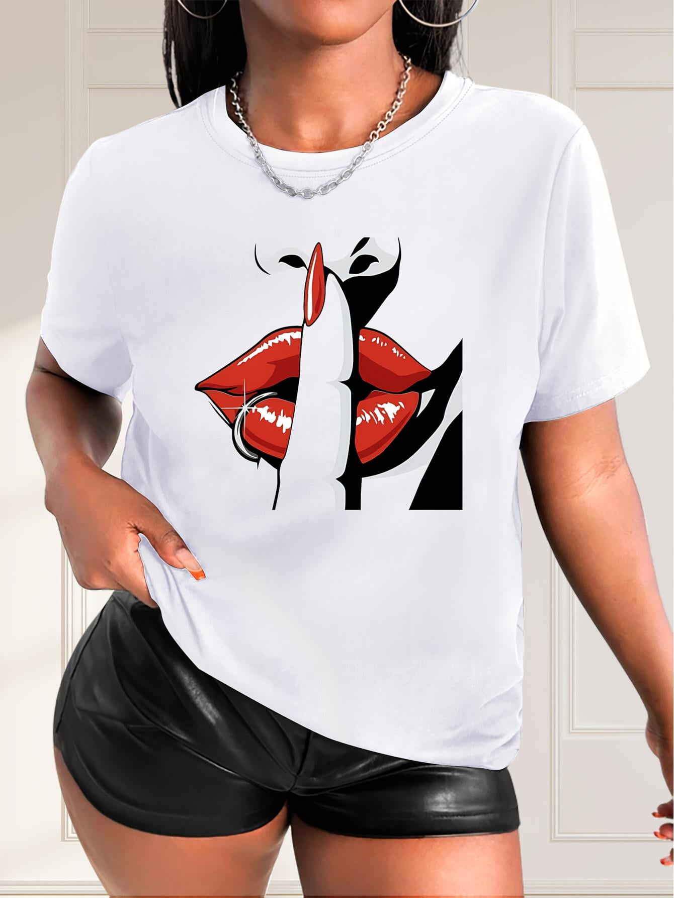 Graphic Red Lips Graphic Tee main image 0