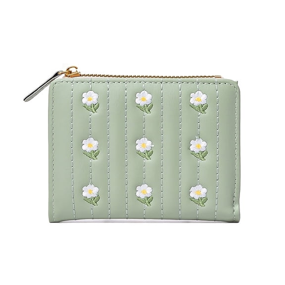 Chic Retro Floral Women's Wallet, Compact Two-Fold Design with Multiple Card Slots, Lightweight Cream Synthetic Leather Vintage Wallet for Ladies Party & Daily Use