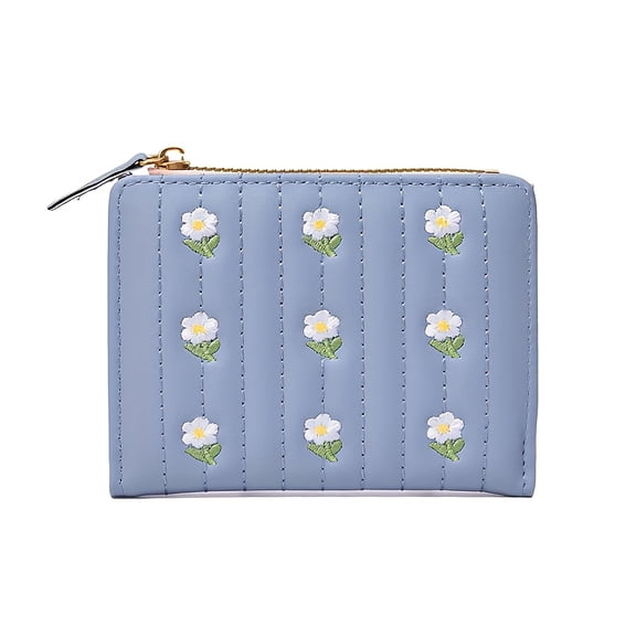 Chic Retro Floral Women's Wallet, Compact Two-Fold Multi Card Slots Design, Lightweight Cream Synthetic Leather Vintage Casual Wallet for Ladies Daily Use
