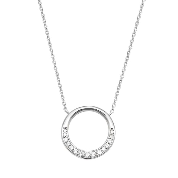 Chic Rhodiumed 925 Sterling Silver Women Necklace with Cubic Zirconia/CZ