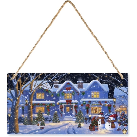 Chic Shabby Wooden Sign, Country Style, Rustic Farmhouse Sign, Christmas Snowy Cabin Poster For Bedroom Living Room Bathroom Kitchen Man Cave Wall Decor,New Home Gift 6x12 inches