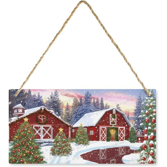 Chic Shabby Wooden Sign, Country Style, Rustic Farmhouse Sign, Christmas Tree, Red Truck, Snowman Poster For Bedroom Bathroom Kitchen Man Cave Wall Decor,New Home Gift 6x12 inches