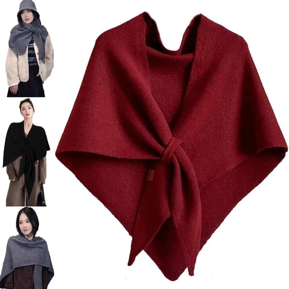 Chic Shawl With Loop - Pashmina Shawl Wraps for Women, Soft Knitted Wrap Scarf with Button Front for All-Season Daily Wear
