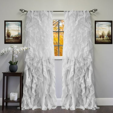 Sweet Home Collection Chic Silver Solid Print Sheer Tier Curtain Panel, 50” x 84” (2 Panels)