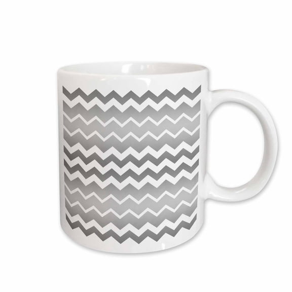 3drose, Chic Silver Chevron Stripes Pattern, 11oz Mug